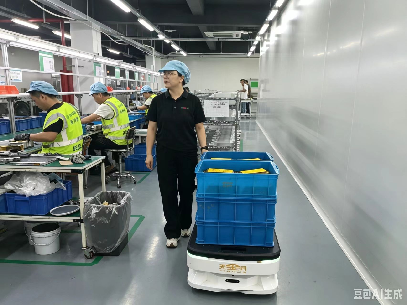 塑料工厂天金冈AGV机器人